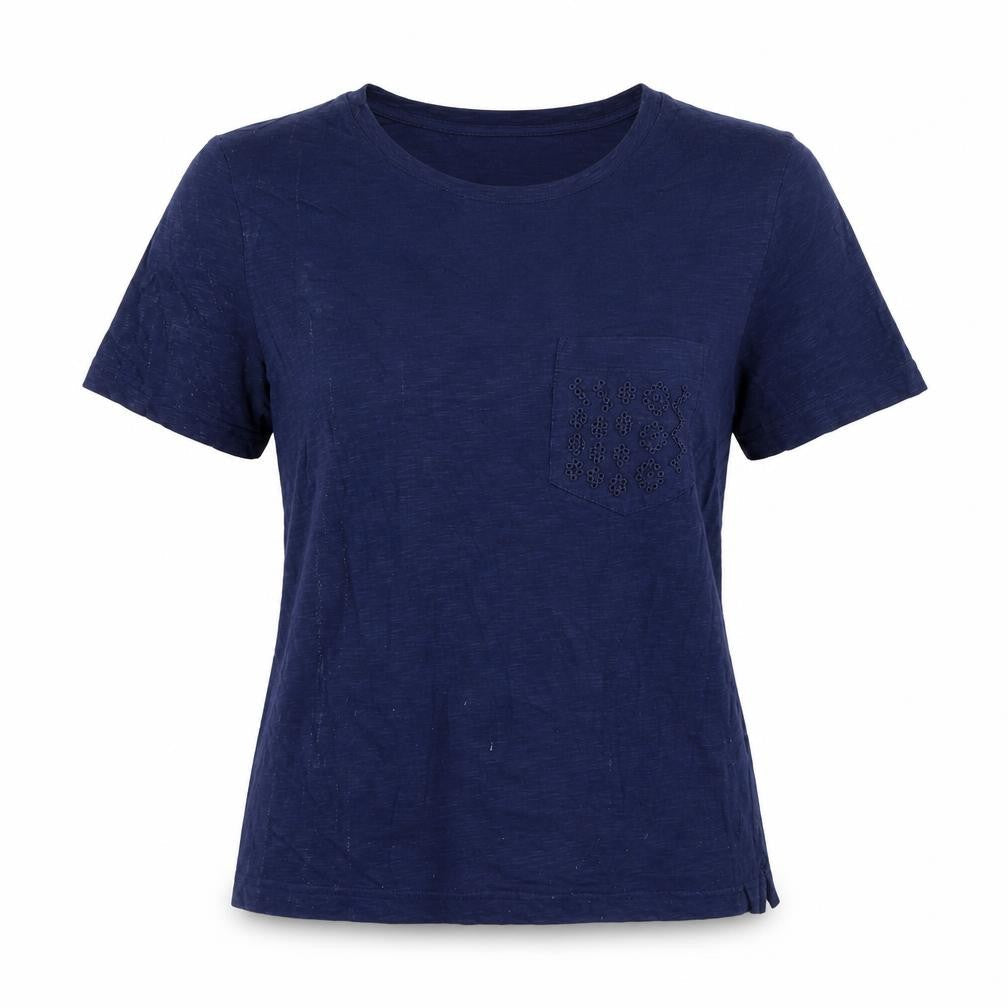 Womens UK Size 8 Marks and Spencer Blue Basic T-Shirt