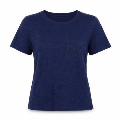 Womens UK Size 8 Marks and Spencer Blue Basic T-Shirt