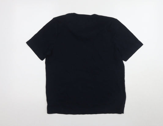 TIGI Women's Black XL Basic T-Shirt, Embr. Detail