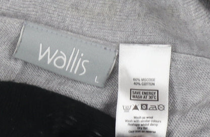 Womens UK Size L Wallis Grey Cardigan Jumper