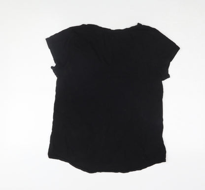 Womens UK Size M Gap Black Basic T-Shirt