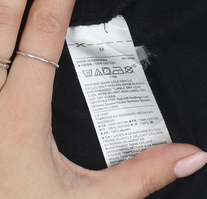 Womens UK Size M Gap Black Basic T-Shirt