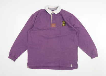 Spydenim & Company Mens Purple Long Sleeve Polo Top