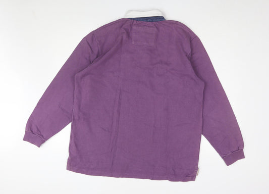 Spydenim & Company Mens Purple Long Sleeve Polo Top