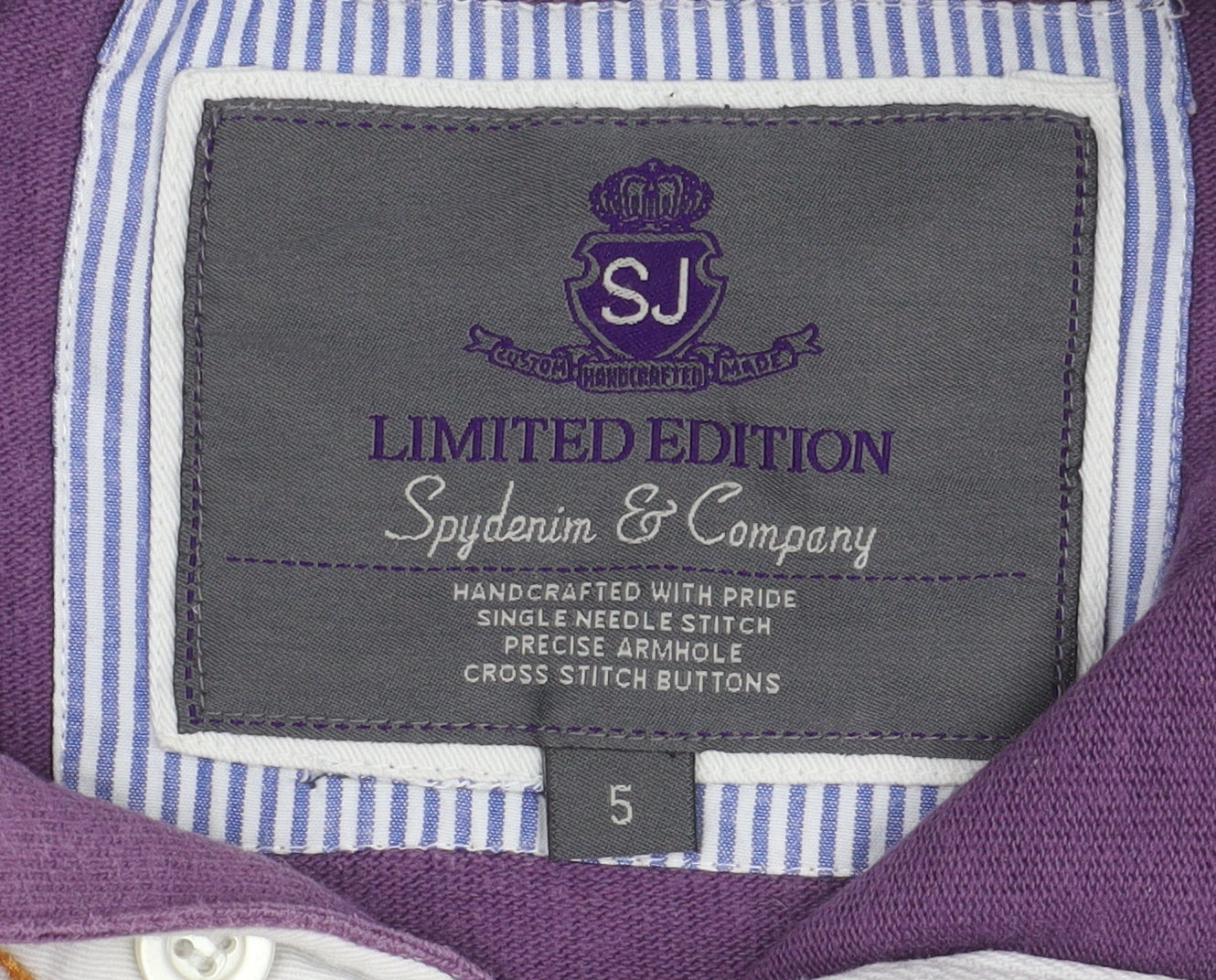 Spydenim & Company Mens Purple Long Sleeve Polo Top