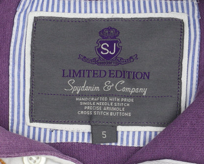 Spydenim & Company Mens Purple Long Sleeve Polo Top