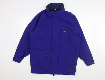 Mens UK Size M Mountain Range Blue Rain Coat