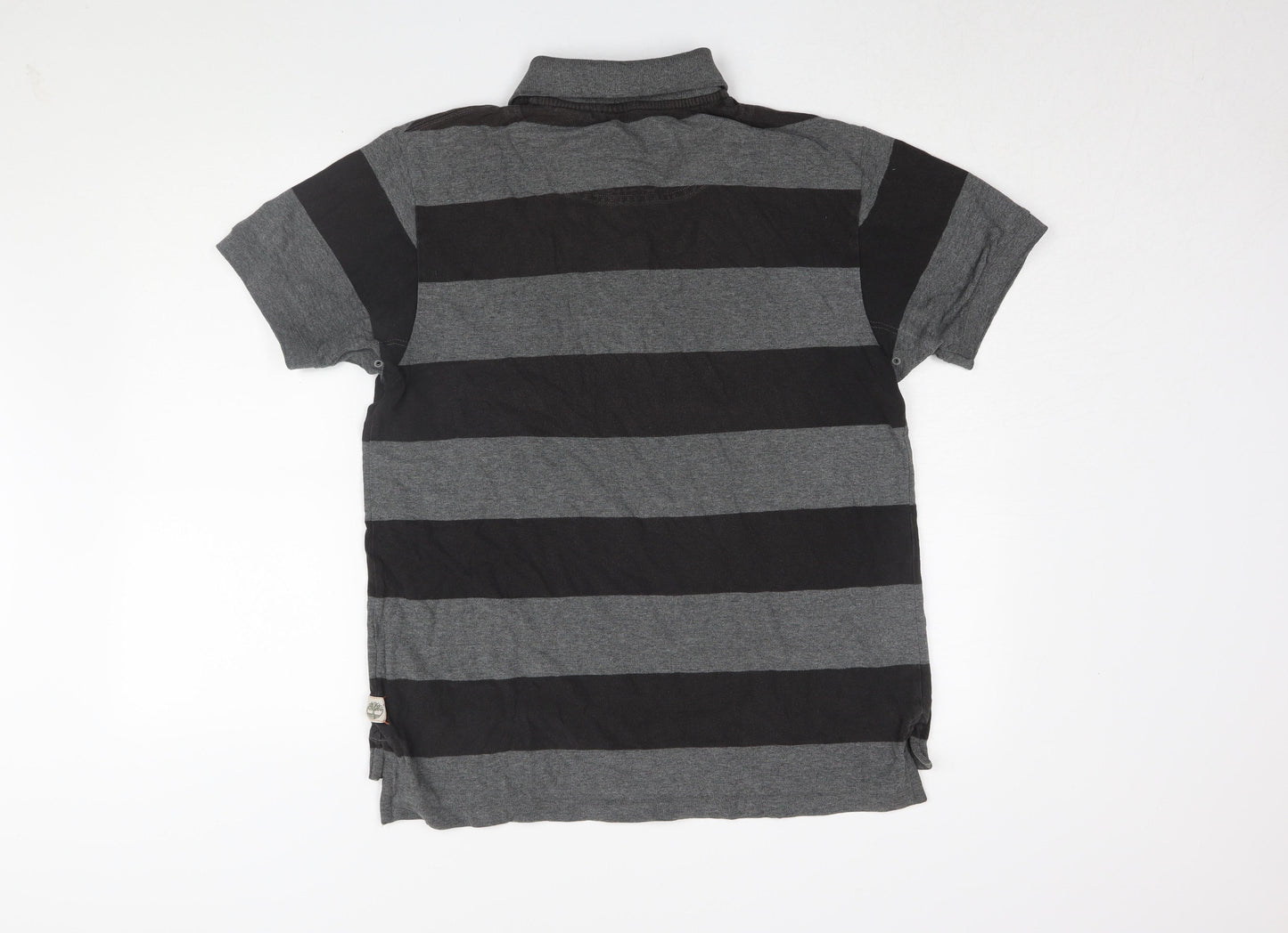 Timberland Men's Black Striped Polo, Size L