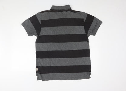 Timberland Men's Black Striped Polo, Size L