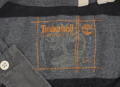Timberland Men's Black Striped Polo, Size L