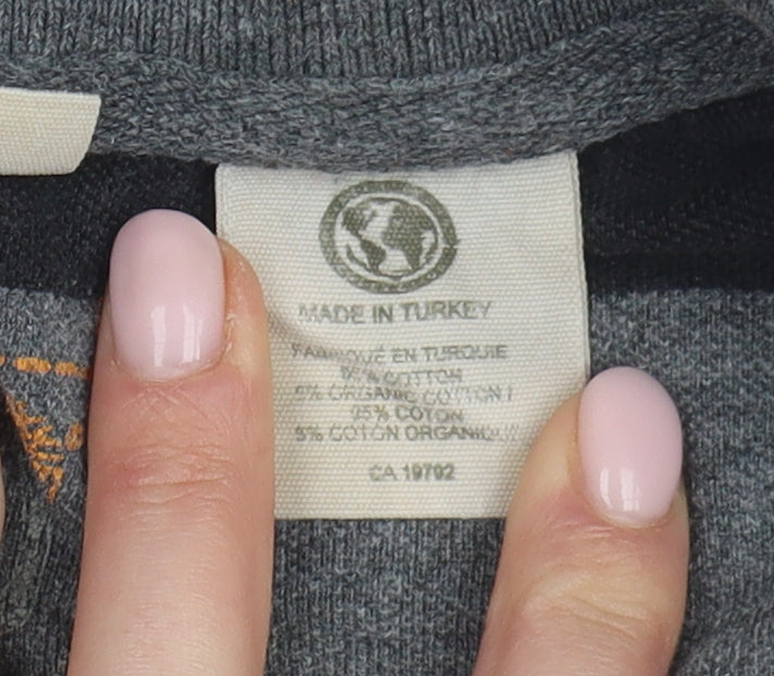 Timberland Men's Black Striped Polo, Size L