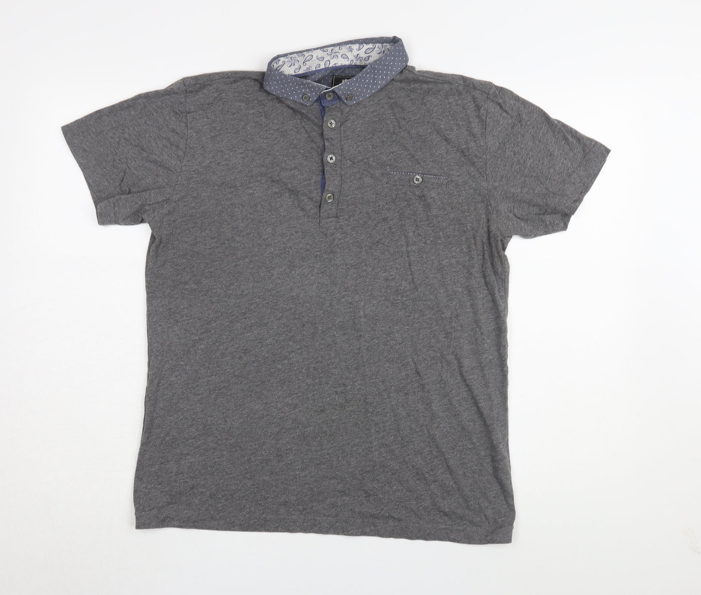 Steel & Jelly Men's Grey Polo, Size L, Short Sleeve