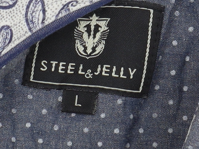 Steel & Jelly Men's Grey Polo, Size L, Short Sleeve