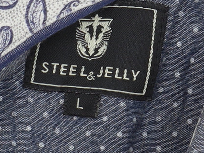 Steel & Jelly Men's Grey Polo, Size L, Short Sleeve