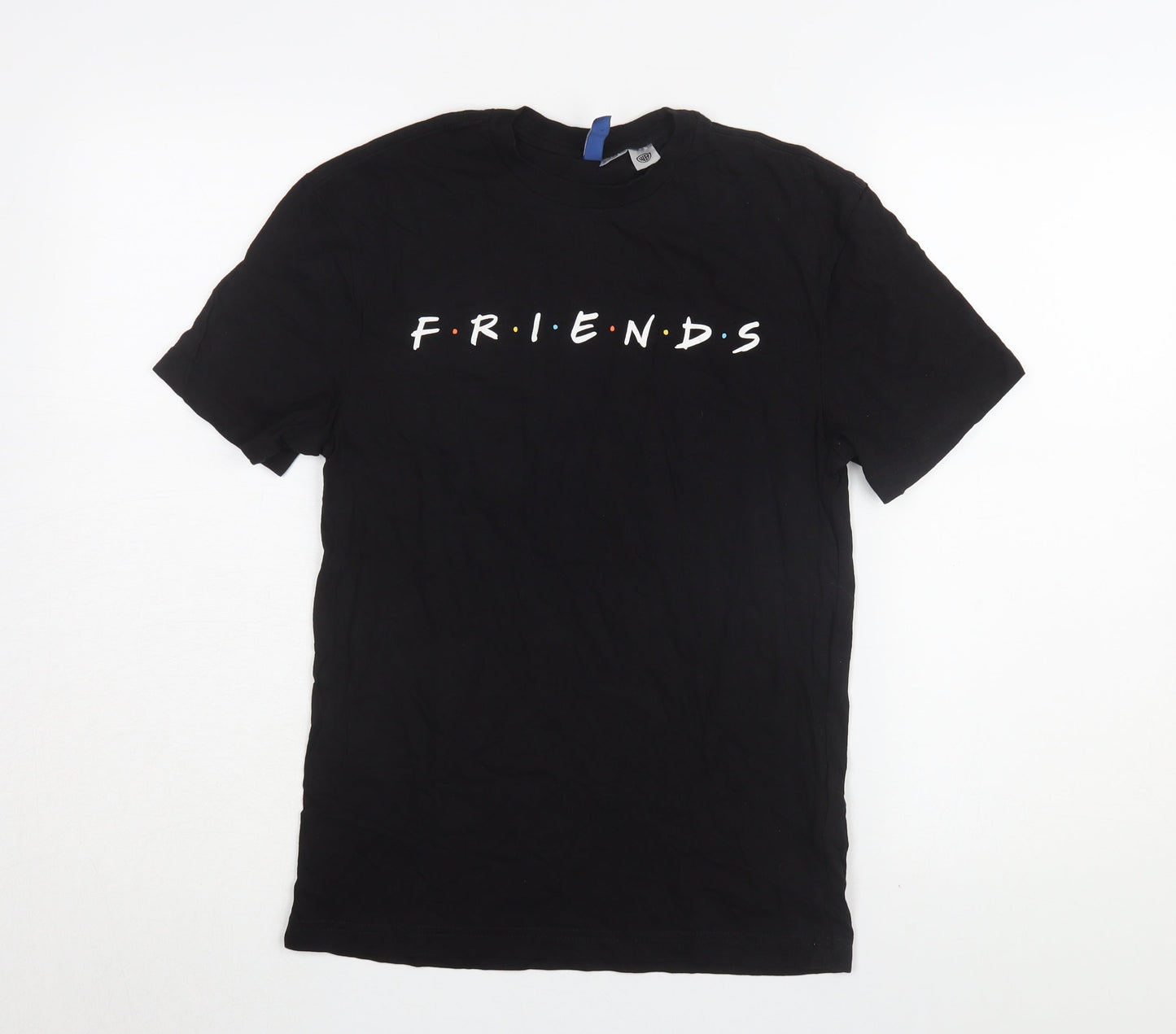 Divided H&M Friends Black T-Shirt, XS, Unisex Adults
