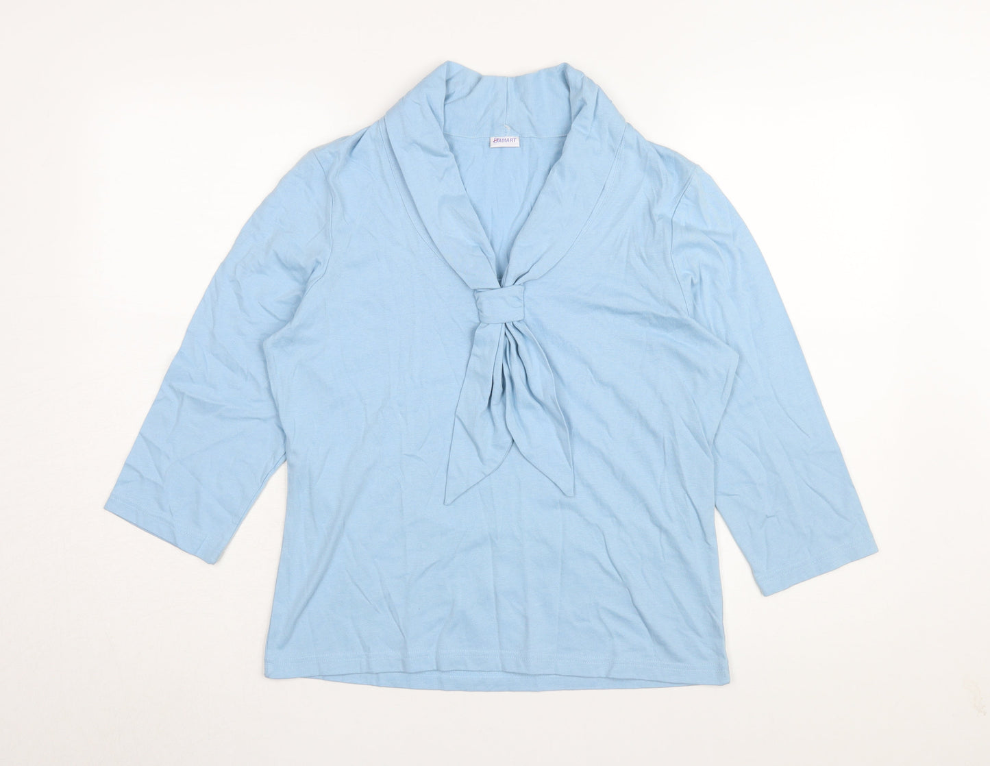 Damart Women's Blue Cowl Neck Blouse Size 10/12