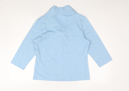 Damart Women's Blue Cowl Neck Blouse Size 10/12