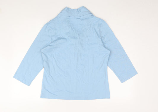 Damart Women's Blue Cowl Neck Blouse Size 10/12