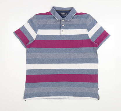Maine Men's Multicoloured Striped Polo L