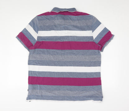 Maine Men's Multicoloured Striped Polo L