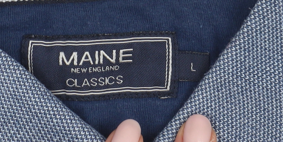 Maine Men's Multicoloured Striped Polo L