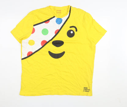 George Men's Yellow Fun Graphic T-Shirt L