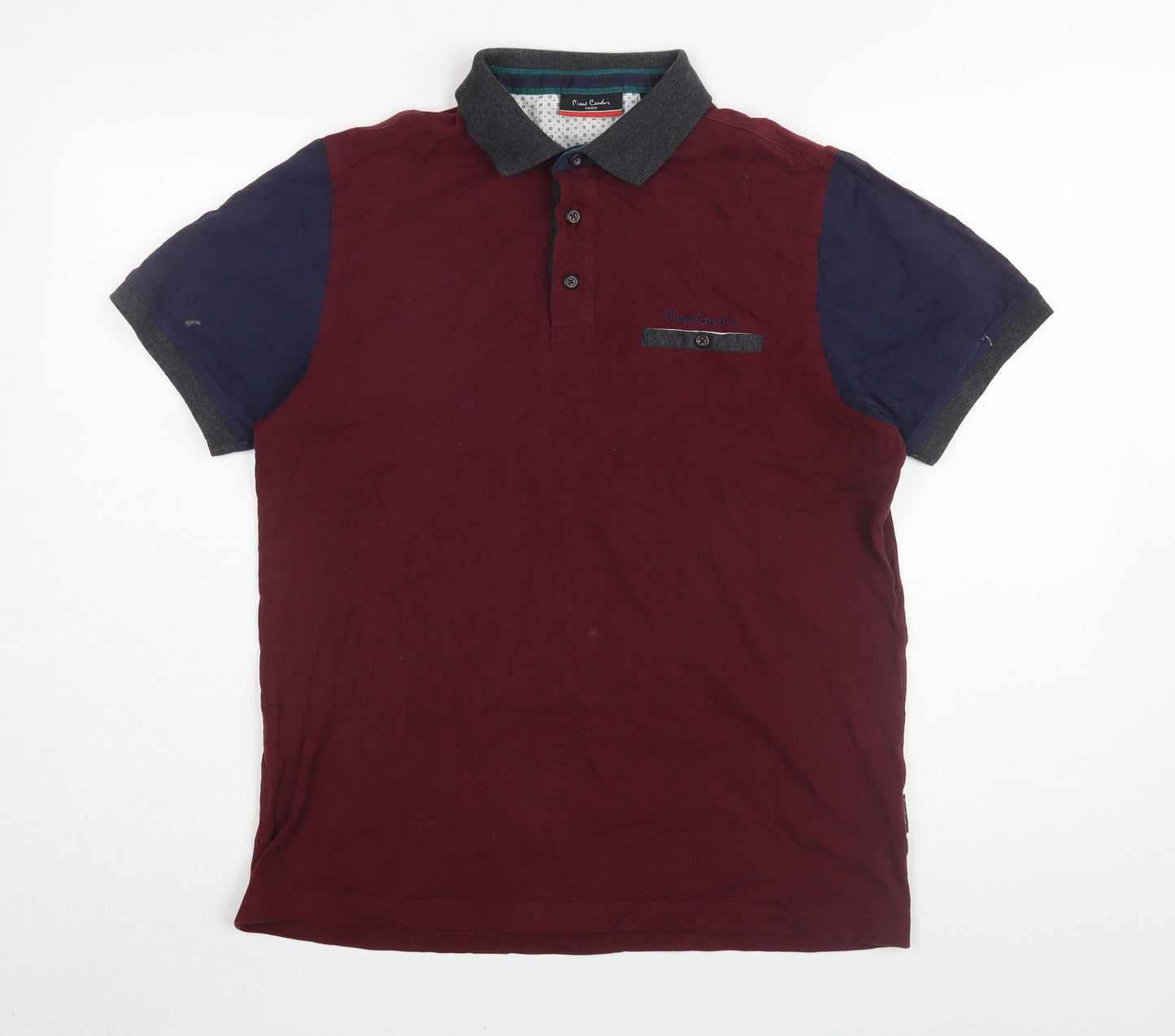 Pierre Cardin Men's Red Colourblock Polo Shirt M