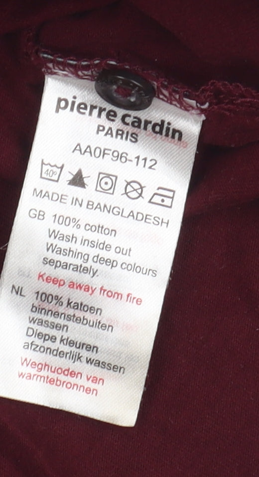Pierre Cardin Men's Red Colourblock Polo Shirt M