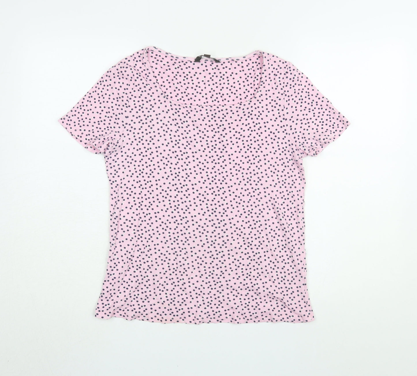 Bonmarché Women's Pink Polka Dot T-Shirt - Size 14