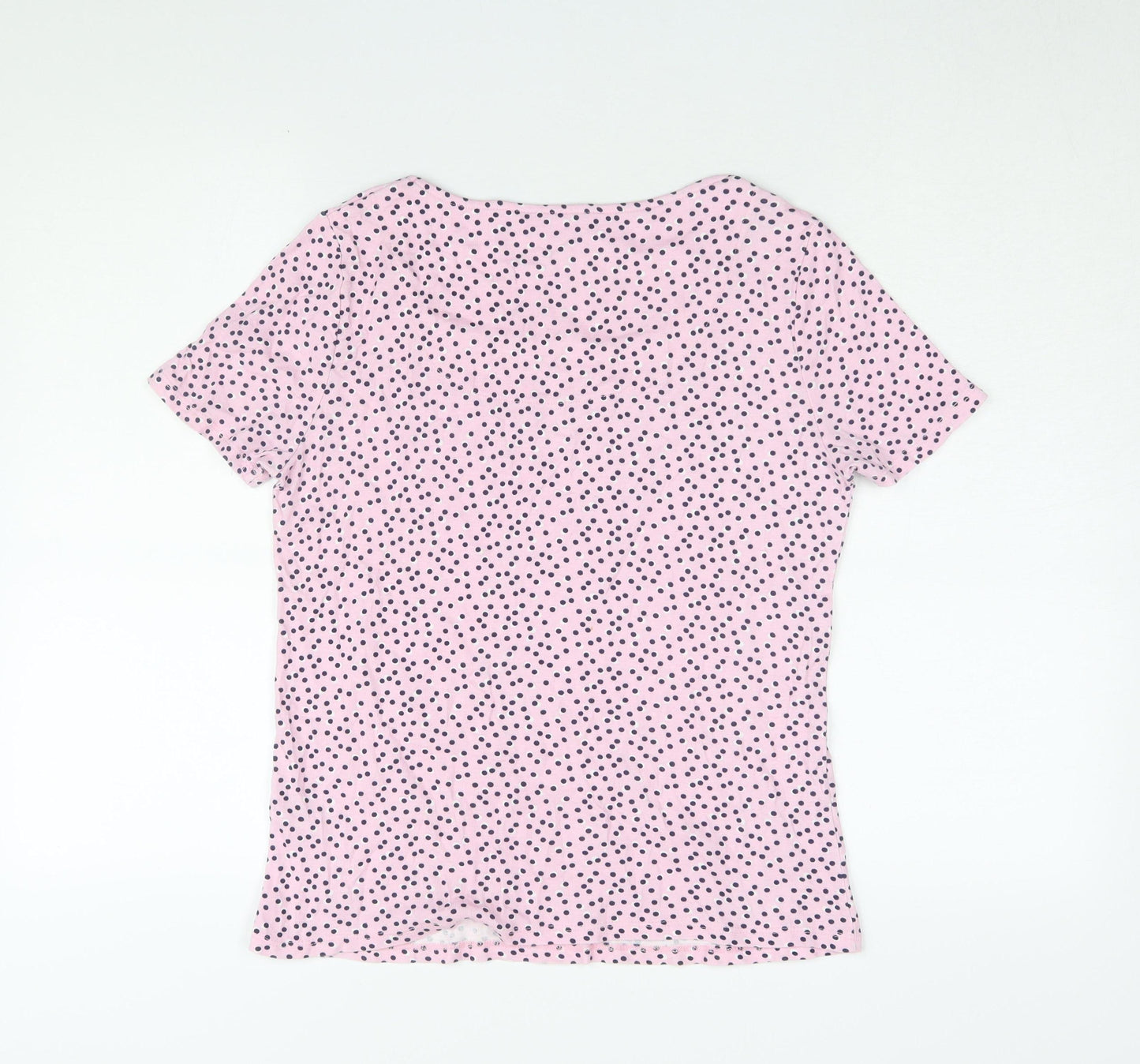 Bonmarché Women's Pink Polka Dot T-Shirt - Size 14