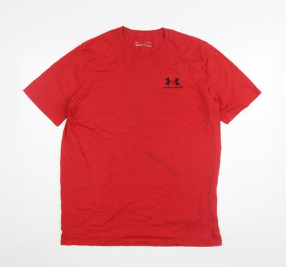 Under Armour Men's Red Crew Neck Relaxed T-Shirt L