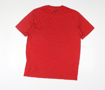 Under Armour Men's Red Crew Neck Relaxed T-Shirt L