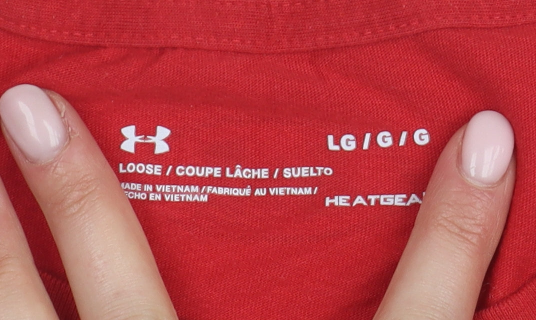 Under Armour Men's Red Crew Neck Relaxed T-Shirt L