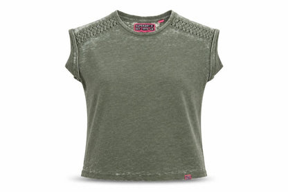 Womens UK Size 10 Superdry Green Basic T-Shirt