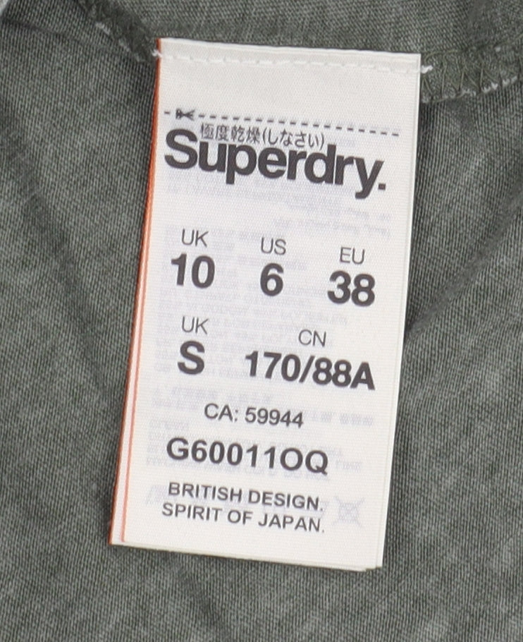 Womens UK Size 10 Superdry Green Basic T-Shirt
