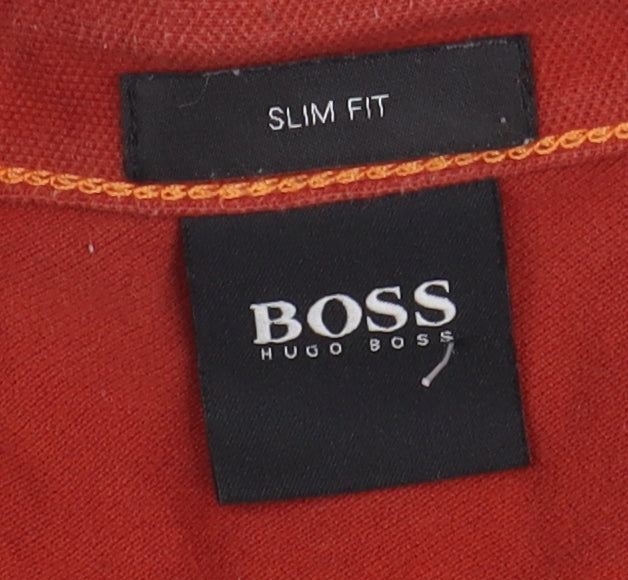 BOSS Men's Red Slim Fit Polo Shirt XL