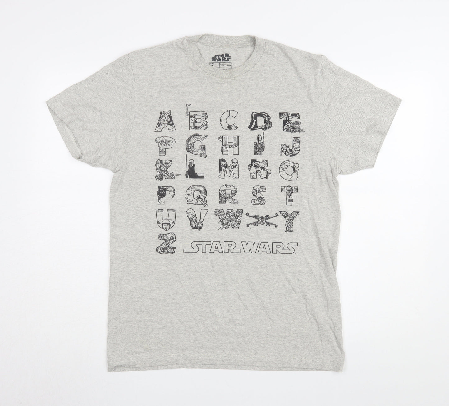 Fifth Sun Men's Grey Star Wars Alphabet T-Shirt M