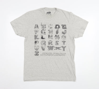 Fifth Sun Men's Grey Star Wars Alphabet T-Shirt M