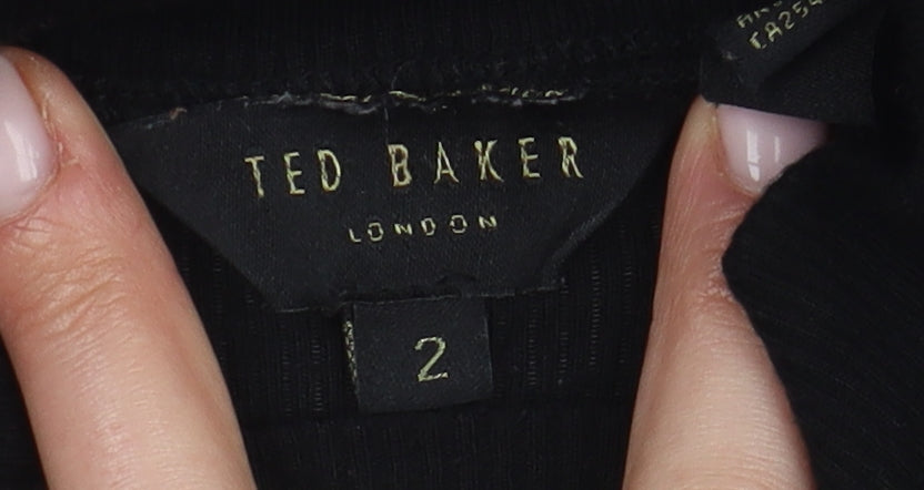 Womens UK Size 2 Ted Baker Black  T-Shirt