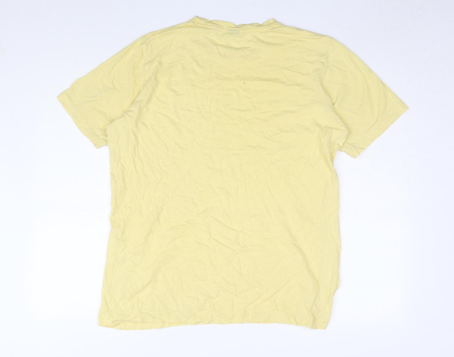 Mens UK Size M Cotton Traders Yellow  T-Shirt