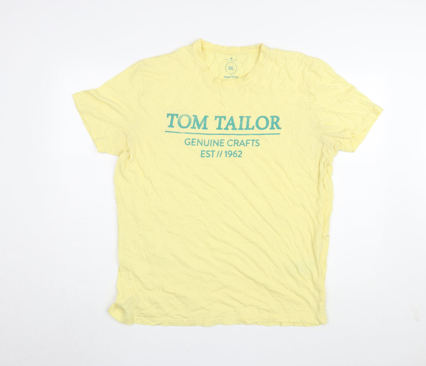 Tom Tailor Men’s Yellow 2XL Organic Cotton T-Shirt