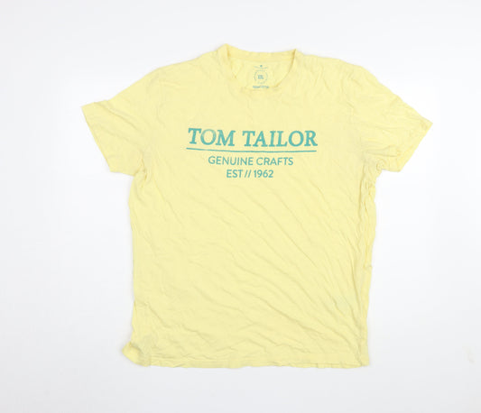 Tom Tailor Men’s Yellow 2XL Organic Cotton T-Shirt