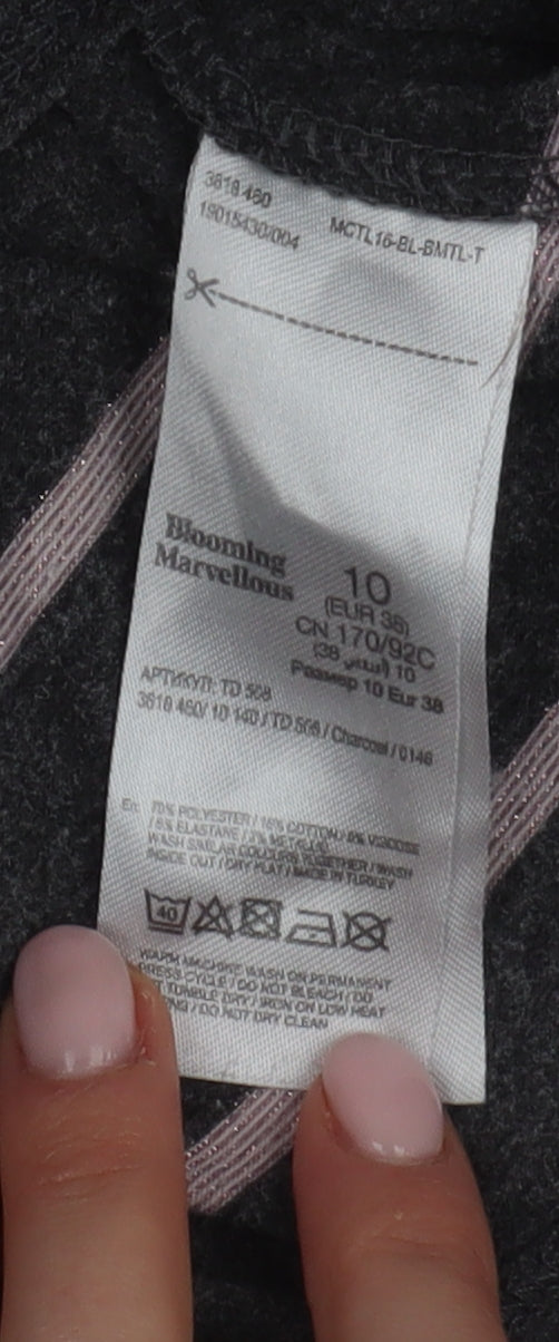 Blooming Marvellous Women's Grey Striped Bodycon Dress Size 10