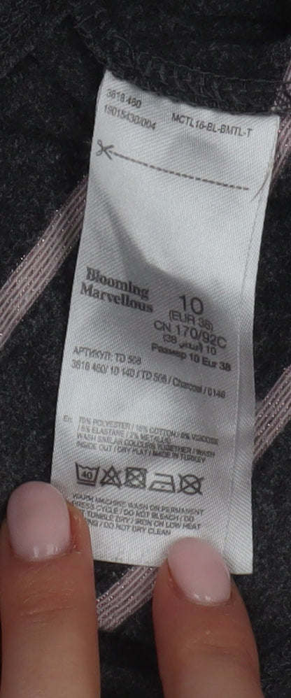 Blooming Marvellous Women's Grey Striped Bodycon Dress Size 10