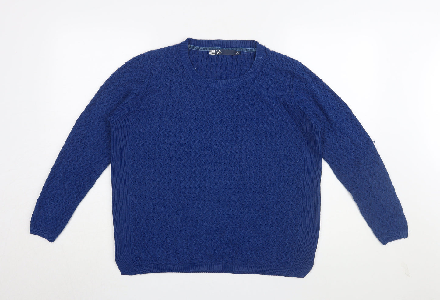 Womens UK Size M Isle Blue Pullover Jumper