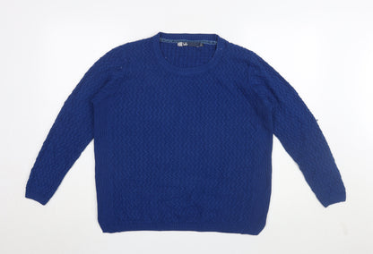 Womens UK Size M Isle Blue Pullover Jumper