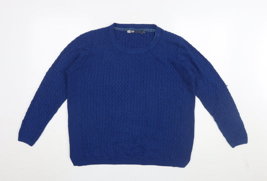 Womens UK Size M Isle Blue Pullover Jumper