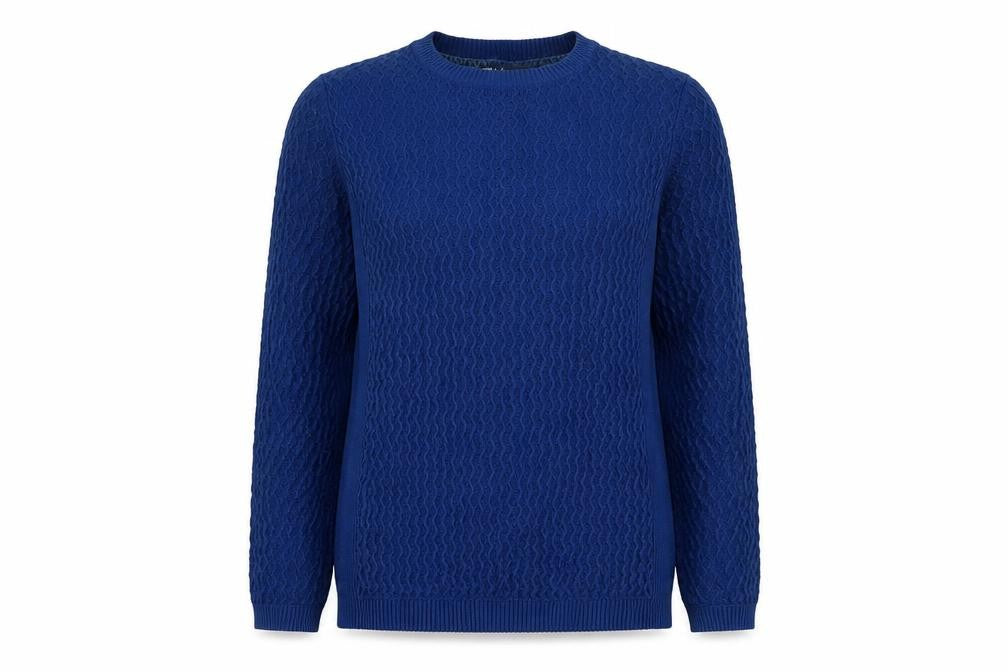 Womens UK Size M Isle Blue Pullover Jumper