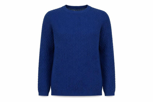Womens UK Size M Isle Blue Pullover Jumper