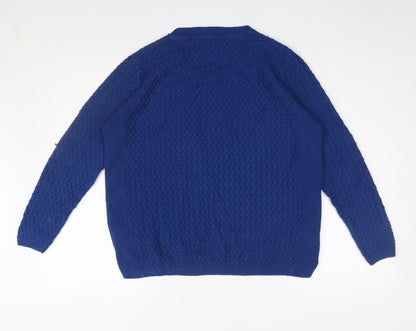 Womens UK Size M Isle Blue Pullover Jumper